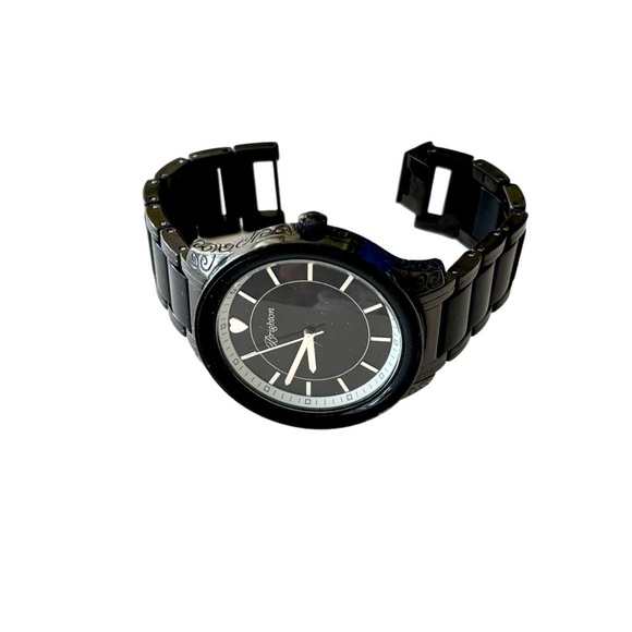 Brighton Carpenteria Watch Black Link Watch.Clean lines works new battery